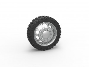 Front semi wheel for pickup Version 23 Scale 1 to 25 3D-printmodel
