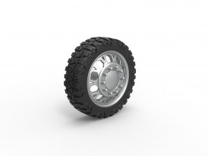 Front semi wheel for pickup Version 23 Scale 1 to 25 3D-printmodel