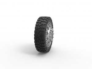 Front semi wheel for pickup Version 23 Scale 1 to 25 3D-printmodel