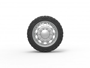Front semi wheel for pickup Version 23 Scale 1 to 25 3D-printmodel