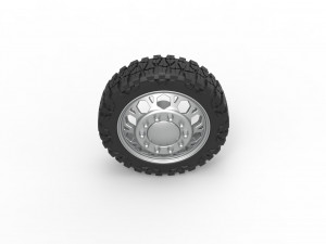 Front semi wheel for pickup Version 23 Scale 1 to 25 3D-printmodel