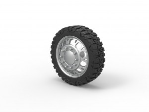 Front semi wheel for pickup Version 23 Scale 1 to 25 3D-printmodel