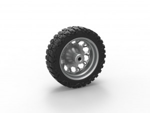 Front semi wheel for pickup Version 23 Scale 1 to 25 3D-printmodel