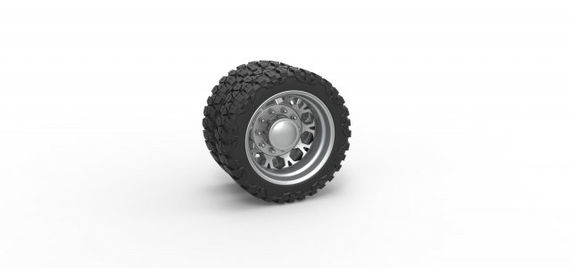 Rear semi wheel for pickup Version 23 Scale 1 to 25 3D Baskı Modeli .c4d .max .obj .3ds .fbx .stl .blend 