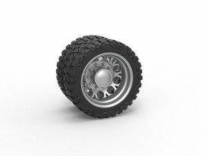 Rear semi wheel for pickup Version 23 Scale 1 to 25 3D Print Model