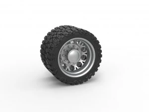 Rear semi wheel for pickup Version 23 Scale 1 to 25 3D Print Model