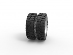 Rear semi wheel for pickup Version 23 Scale 1 to 25 3D Baskı Modeli