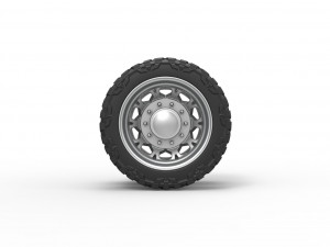 Rear semi wheel for pickup Version 23 Scale 1 to 25 3D Baskı Modeli