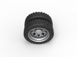 Rear semi wheel for pickup Version 23 Scale 1 to 25 3D Baskı Modeli