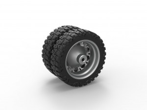 Rear semi wheel for pickup Version 23 Scale 1 to 25 3D Baskı Modeli