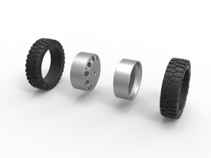Rear semi wheel for pickup Version 23 Scale 1 to 25 3D Baskı Modeli