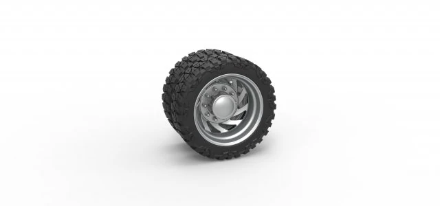 Rear semi wheel for pickup Version 24 Scale 1 to 25 3D Print Model .c4d .max .obj .3ds .fbx .stl .blend 