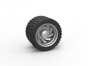 Заднее полуколесо для пикапа Версия 24 Масштаб от 1 до 25 3D Принт Модель