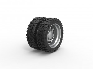 Rear semi wheel for pickup Version 24 Scale 1 to 25 3D Print Model