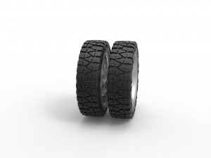 Rear semi wheel for pickup Version 24 Scale 1 to 25 3D Print Model
