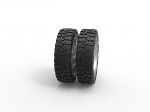 Rear semi wheel for pickup Version 24 Scale 1 to 25 3D Print Model