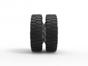 Rear semi wheel for pickup Version 24 Scale 1 to 25 3D Print Model