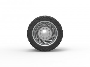 Rear semi wheel for pickup Version 24 Scale 1 to 25 3D Print Model
