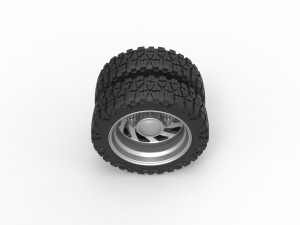 Rear semi wheel for pickup Version 24 Scale 1 to 25 3D Print Model