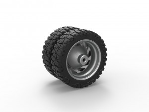 Rear semi wheel for pickup Version 24 Scale 1 to 25 3D Print Model