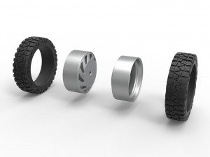 Rear semi wheel for pickup Version 24 Scale 1 to 25 3D Print Model