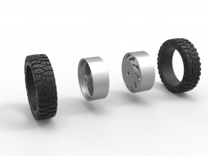 Rear semi wheel for pickup Version 24 Scale 1 to 25 3D Print Model
