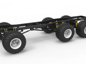 Podwozie Monster Trucka 6x6 w skali od 1 do 25 Model do druku 3D