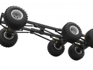 Chassis of 6x6 Monster Truck Scale 1 to 25 3D Baskı Modeli