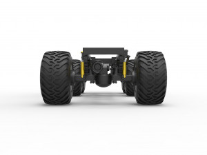 Chassis of 6x6 Monster Truck Scale 1 to 25 3D Baskı Modeli