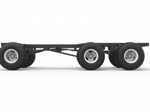 Chassis of 6x6 Monster Truck Scale 1 to 25 3D Baskı Modeli