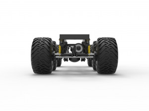 Chassis of 6x6 Monster Truck Scale 1 to 25 3D Baskı Modeli