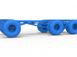 Chassis of 6x6 Monster Truck Scale 1 to 25 3D Baskı Modeli
