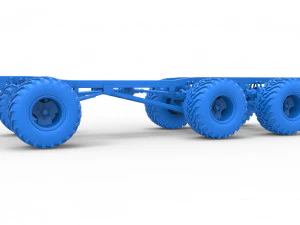 Chassis of 6x6 Monster Truck Scale 1 to 25 3D Print Model