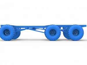 Chassis of 6x6 Monster Truck Scale 1 to 25 3D Print Model