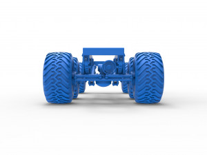 Chassis of 6x6 Monster Truck Scale 1 to 25 3D Baskı Modeli
