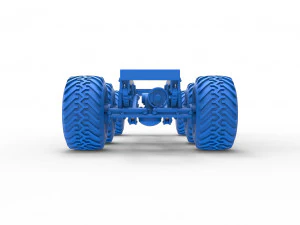 Chassis of 6x6 Monster Truck Scale 1 to 25 3D Print Model