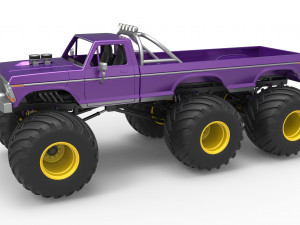 Monster Truck 6x6 concept Version 2 Scale 1 to 25 3D Print Model