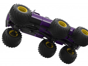 Monster Truck 6x6 concept Version 2 Scale 1 to 25 3D Baskı Modeli