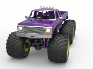 Monster Truck 6x6 concept Version 2 Scale 1 to 25 3D Baskı Modeli