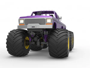 Monster Truck 6x6 concept Version 2 Scale 1 to 25 3D Print Model