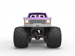 Monster Truck 6x6 concept Version 2 Scale 1 to 25 3D Baskı Modeli