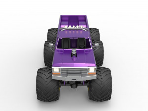 Monster Truck 6x6 concept Version 2 Scale 1 to 25 3D Baskı Modeli