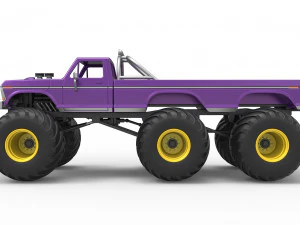 Monster Truck 6x6 concept Version 2 Scale 1 to 25 3D Print Model
