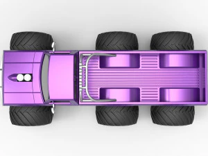 Monster Truck 6x6 concept Version 2 Scale 1 to 25 3D Print Model