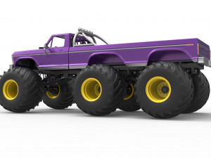 Monster Truck 6x6 concept Version 2 Scale 1 to 25 3D Baskı Modeli