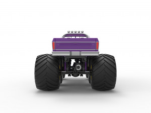Monster Truck 6x6 concept Version 2 Scale 1 to 25 3D Baskı Modeli