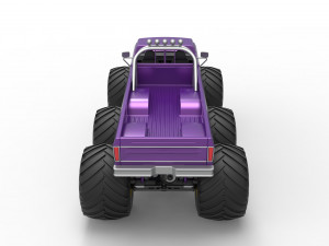 Monster Truck 6x6 concept Version 2 Scale 1 to 25 3D Baskı Modeli