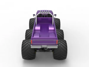 Monster Truck 6x6 concept Version 2 Scale 1 to 25 3D Print Model