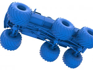 Monster Truck 6x6 concept Version 2 Scale 1 to 25 3D Print Model