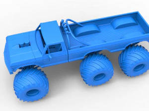 Monster Truck 6x6 concept Version 2 Scale 1 to 25 3D Print Model